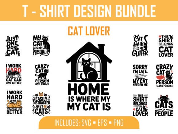 Cat Lover Graphics Bundle for Merchandise & Templates